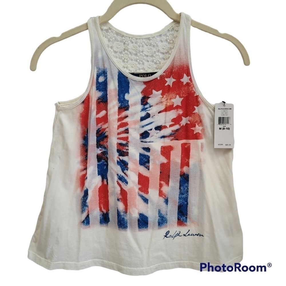POLO Ralph Lauren Lace Tank Top‎ Sz MEDIUM (8-10)
